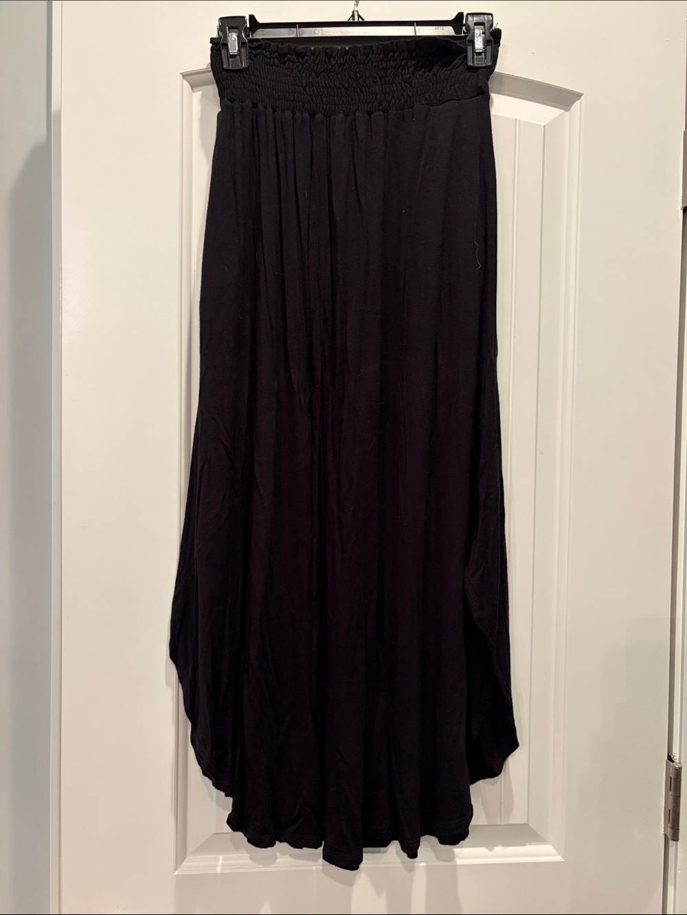 Black Smocked Waist Maxi Skirt Boutique